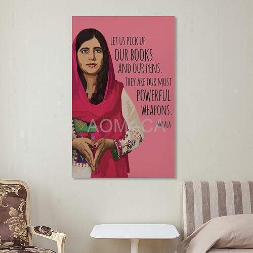 Miniatura 7 de RCIDOS Póster de Malala Yousafzai con cita artística de Malala Yousafzai (14) pósteres e impresiones de pintura en lienzo para decoración de sala de