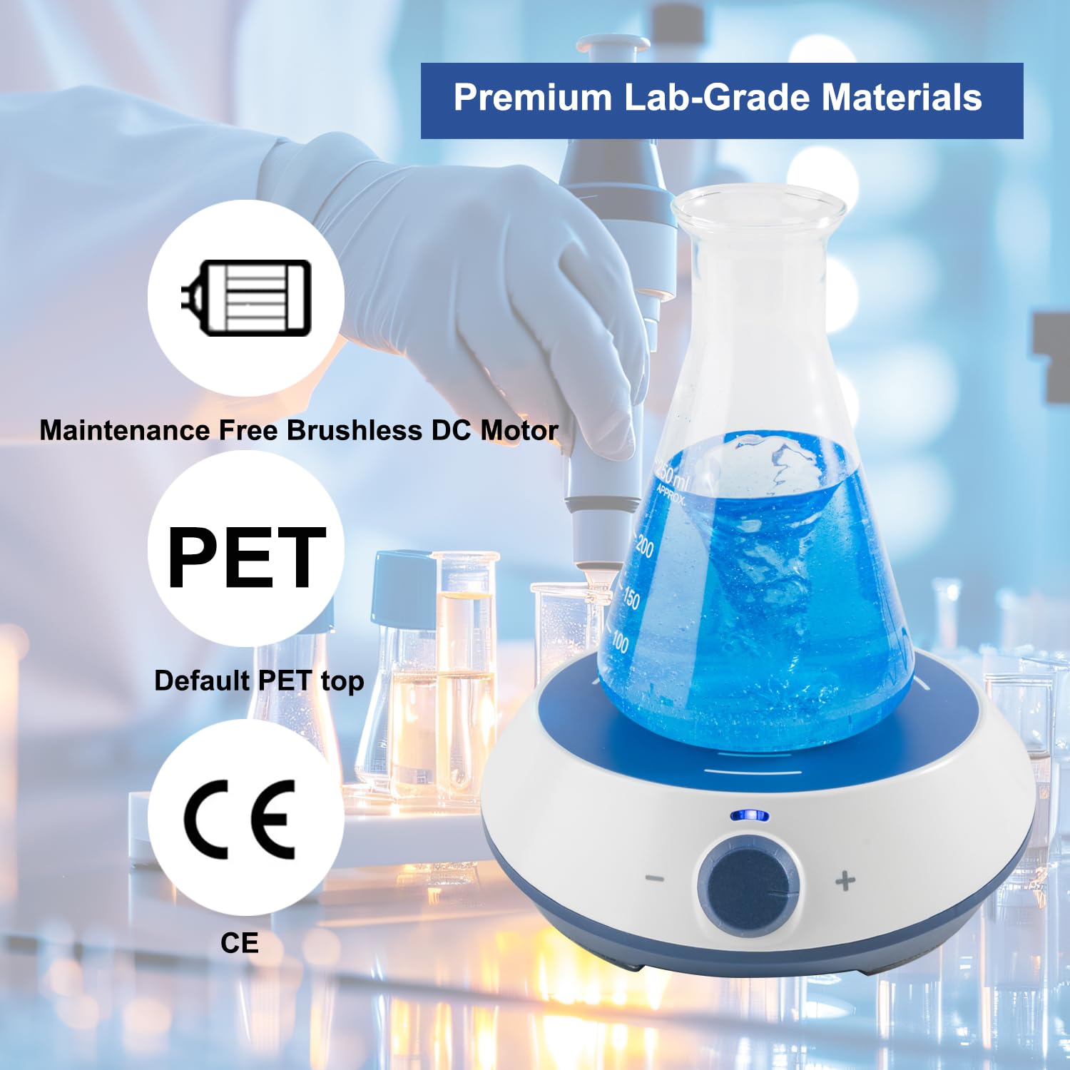 ONiLAB agitatore magnetico con barre di miscelazione 4PCS, miscelatore magnetico con capacità di agitazione 3000ml (nessun riscaldamento, non per liquido denso)