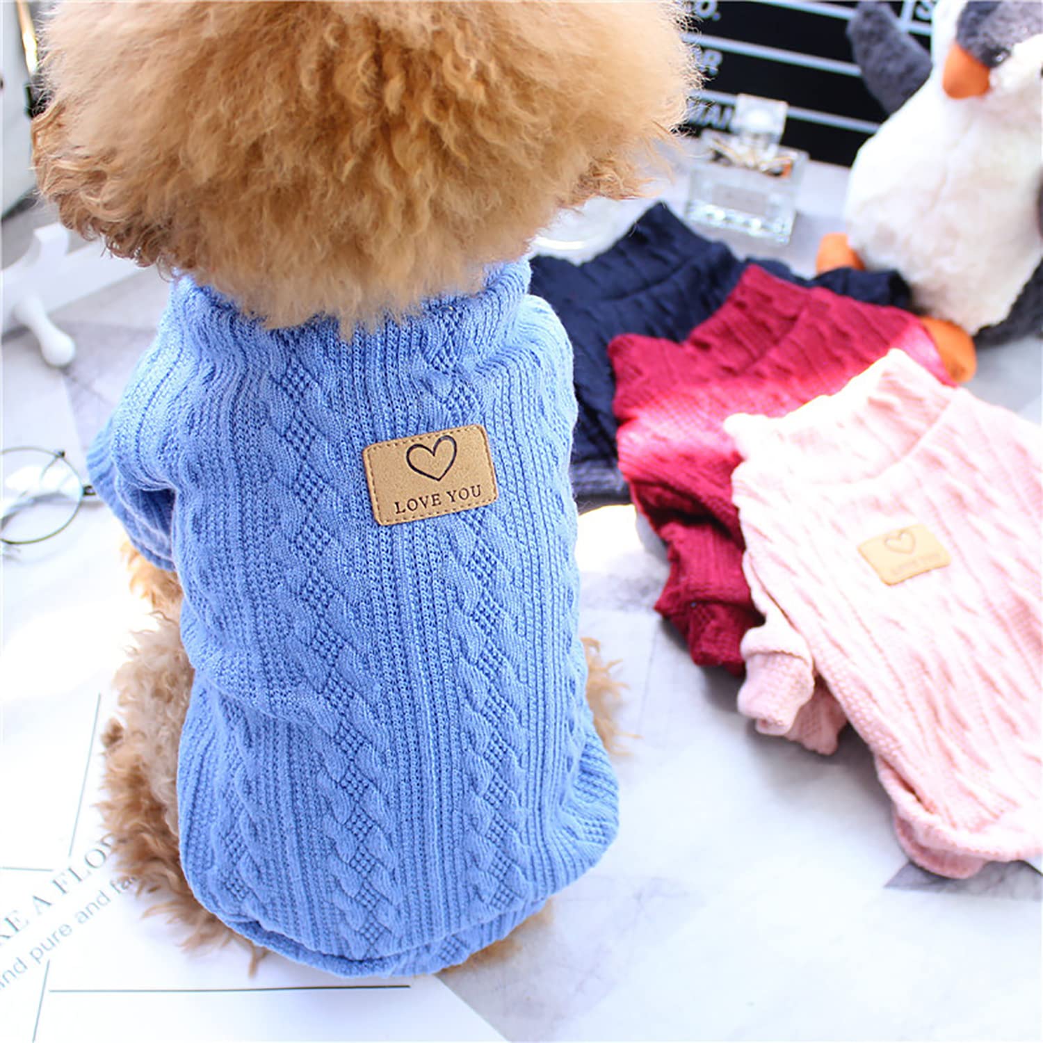 犬用コスチューム ブルー S 猫 防寒着 暖かい Tengcong Amazon | Tengcong 犬用コスチューム 犬用セーター 犬服 冬