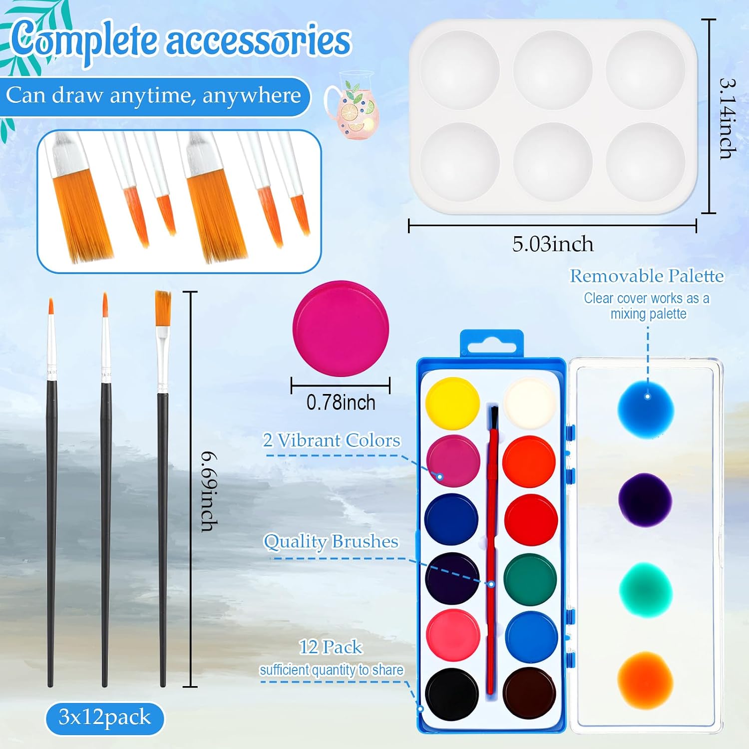 Ctosree 12 Sets Pre Drawn Canvas Kit for Painting Adults Sip and Paint Kit Art Pre Printed Canvas Bulk for Easter Mother's Day Gifts Adult's Date Night(Hawaii Vacation,8 x 10 in)