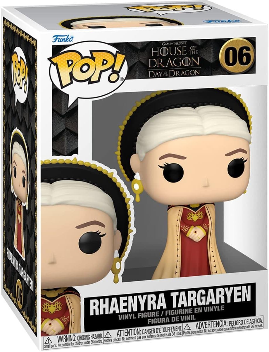 POP House of Dragon - Rhaenyra Targaryen Funko Vinyl Figure (Bundled with Compatible Box Protector Case), Multicolored, 3.75 inches