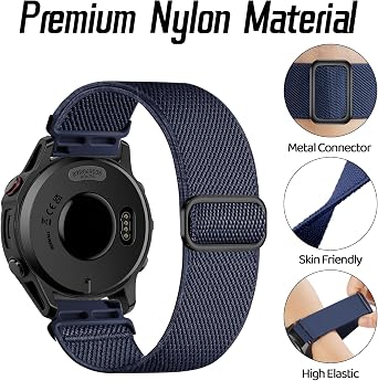 ナイロンバンド Garmin Forerunner 970 ウォッチバンド/Forerunner 965 ウォッチバンド対応 ソフトファービックストラップ 調節可能なループ Forerunner 955/Forerunner 945/935/Instinct 3 45mm/Instinct 2/1用 メンズ レディース