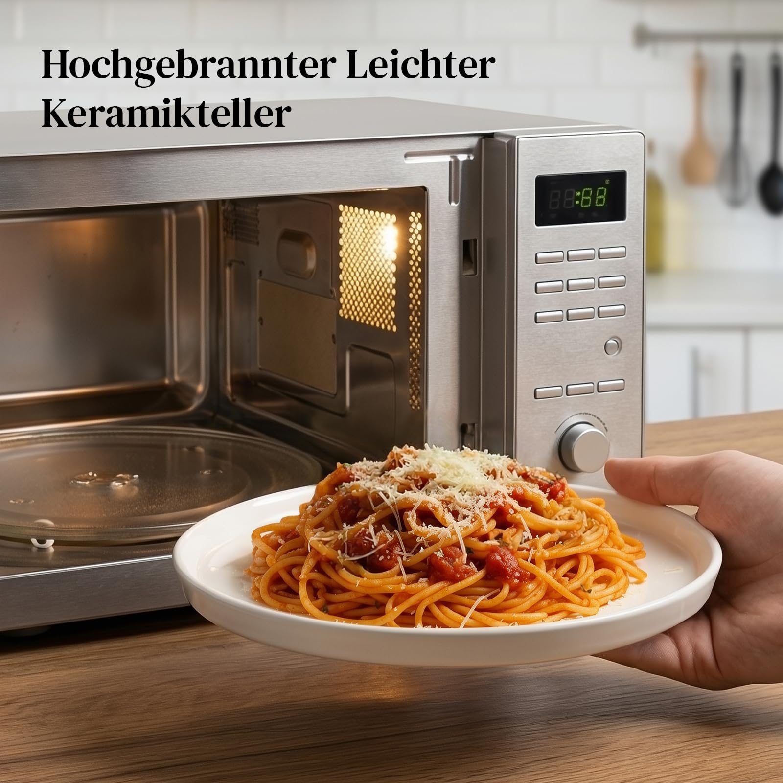 DOWAN Speiseteller 6er Set 20,2 cm, Porzellan Kuchenteller Weiß, Dessertteller & Frühstücksteller, Stapelbar, Kratzfest, Spülmaschinen-, Mikrowellen- & Backofenfest