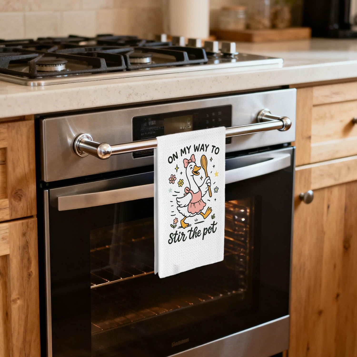 Funny Goose Kitchen Dish Towels, Goose Lover Gifts for Women, Sarcastic Farmhouse Floral Animal Geese Hand Tea Towels for Kitchen Decor, 16x24 Inch - Image 5