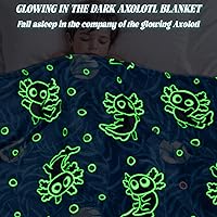 Vista 2 de Manta de Ajolotl para Niños que Brilla en la Oscuridad Manta para Niños Niños Manta de Tiro Regalos de Ajolotl Decoración Animal Salamandra Mantas