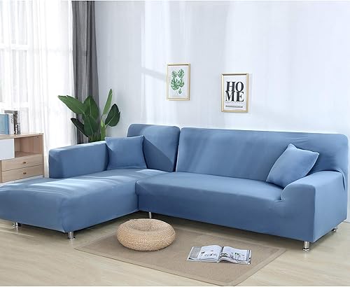 Miniatura 3 de MIFXIN Fundas de sofá modulares en forma de L, 2 piezas, elásticas y elásticas tipo L, protector de muebles para sala de estar, mascotas y niños