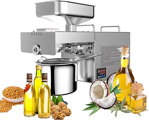 Máquina de prensa de aceite para el hogar, prensa de aceite de acero inoxidable, máquina automática de extracción de aceite en frío y caliente, con