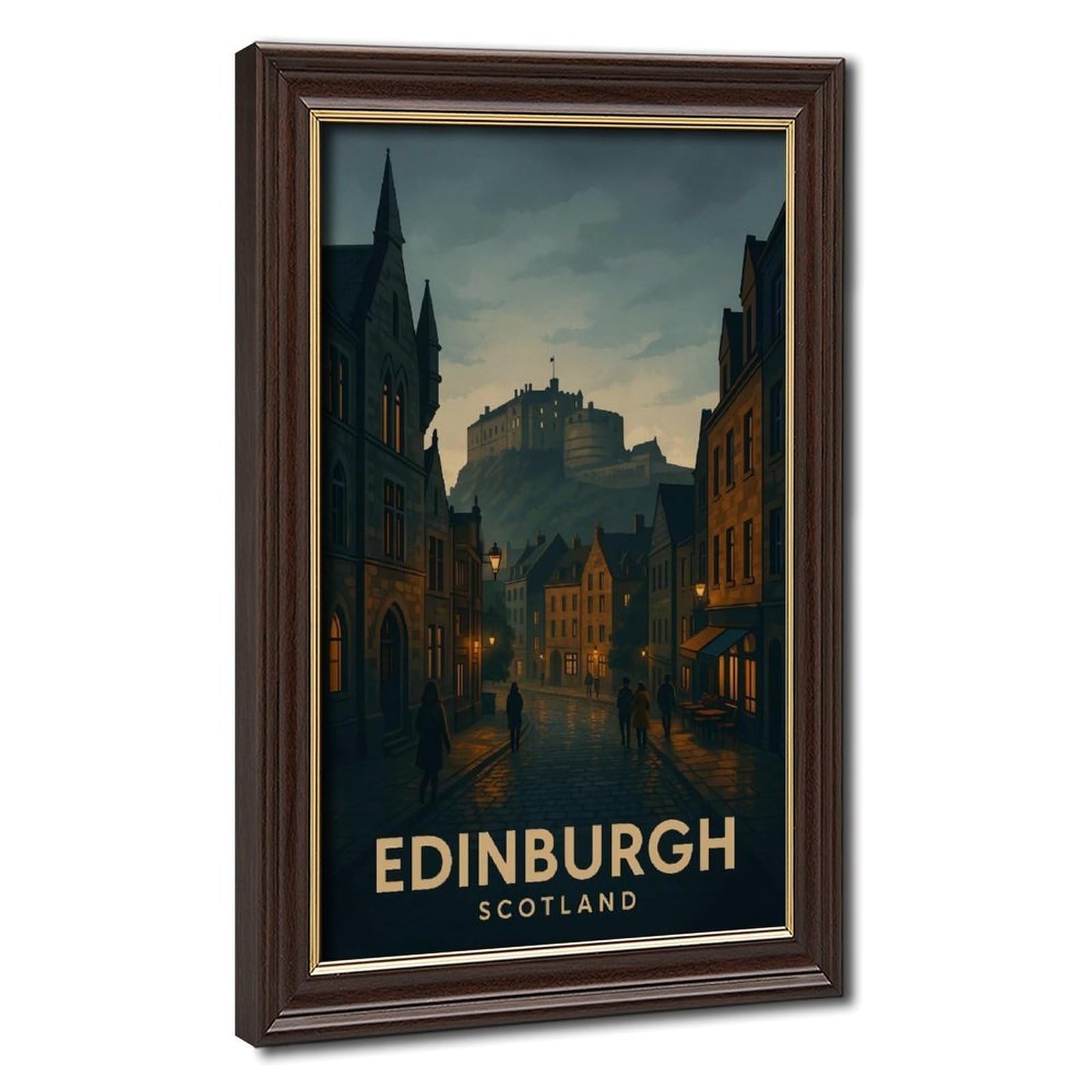 Bareronor Mokume Gane Frame-Style Edinburgh Canvas Poster For Living Room Decor Gift