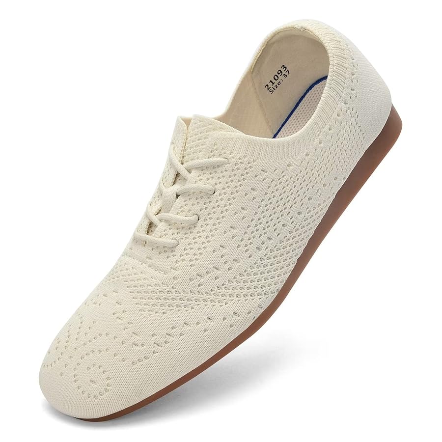 Amazon.com | konhill Women's Lace-up Oxfords Flats Classic