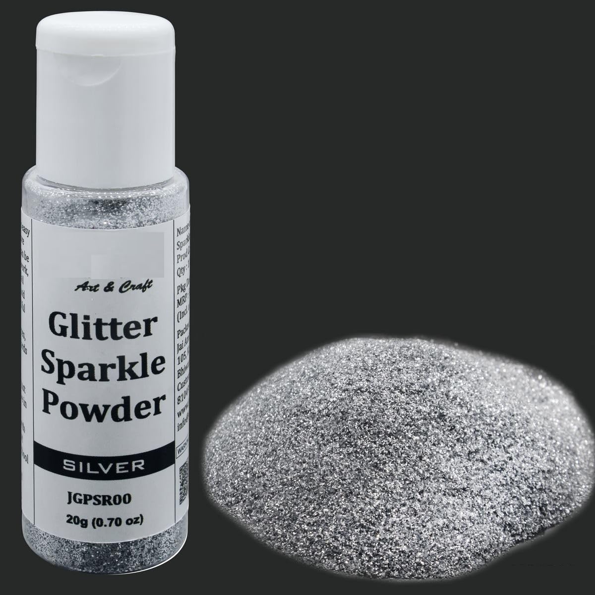 Glitter Powder Silver 20gm-image-34