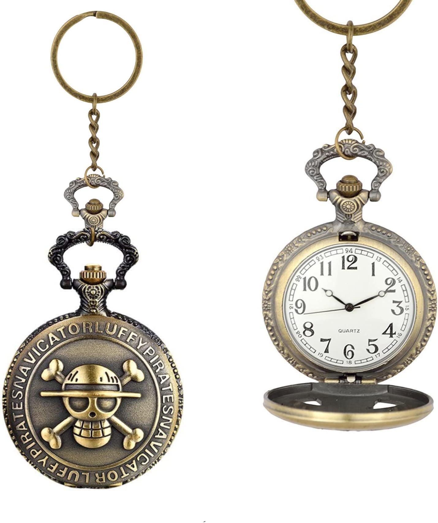 MALKIN® One Piece Keychain | Keychain | One Piece | Merch | Pocket Watch | Pocket Watch Keyring (Vintage)