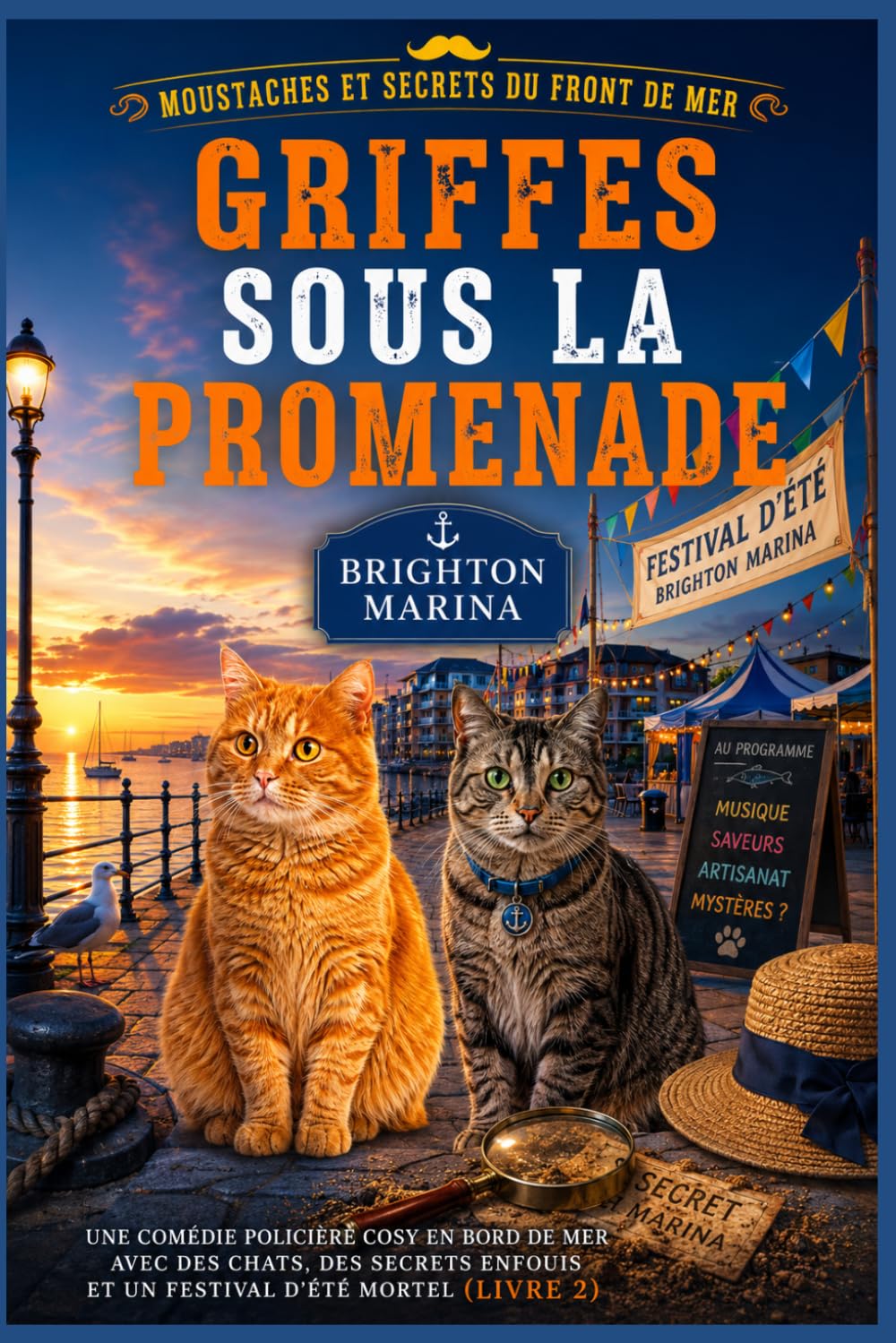 Griffes sous la promenade: Une comédie policière cosy en bord de mer avec des chats, des secrets enfouis et un festival d'été mortel (Livre 2) (Moustaches et secrets du front de mer)
