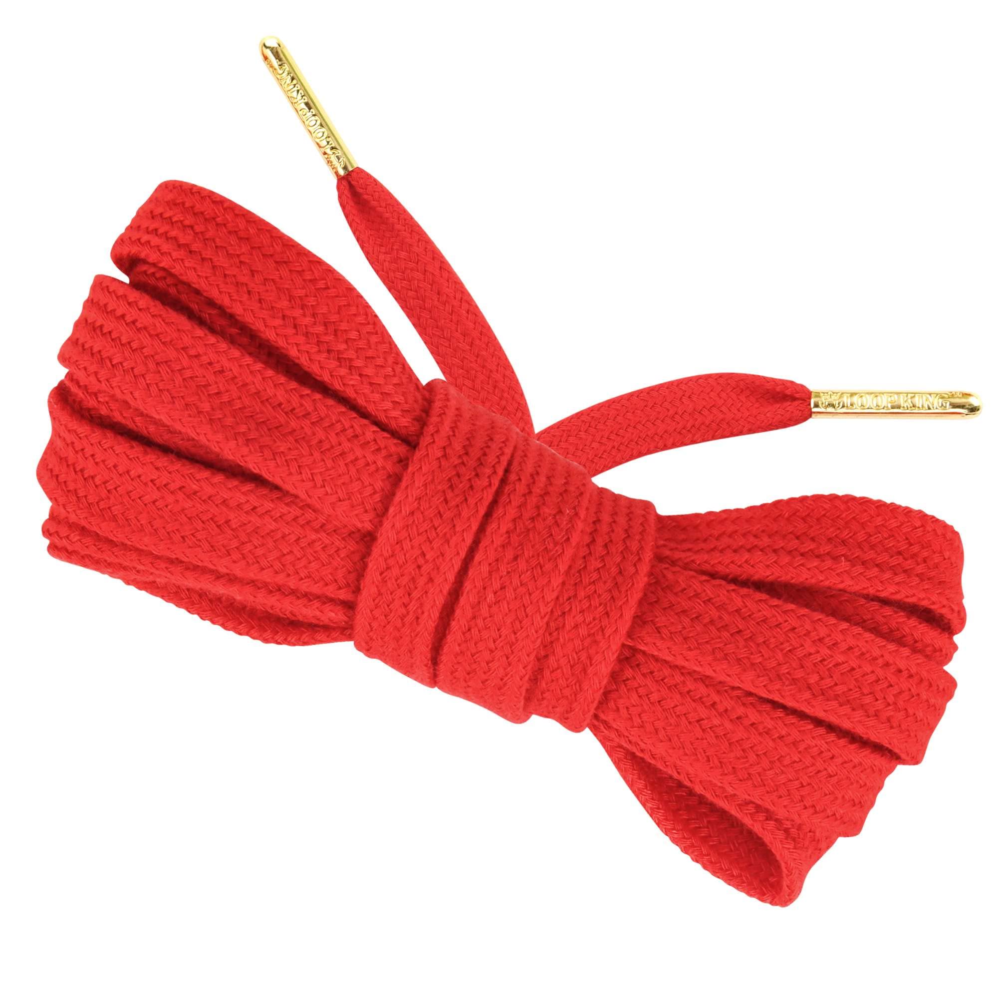 Loop King Laces1 Pair Luxury Flat Cotton Shoe Laces with Gold Tips
