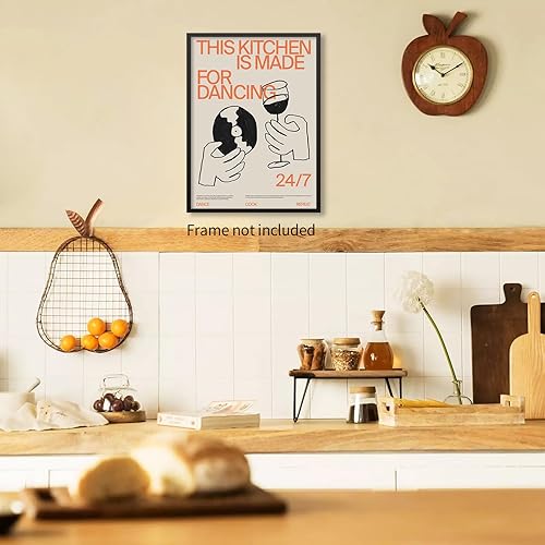 Miniatura 7 de enttgo Cartel de This Kitchen Is for Dancing (This Kitchen Is for Dancing) - Póster de cóctel y bebida alcohólica, retro, impresión en lienzo para