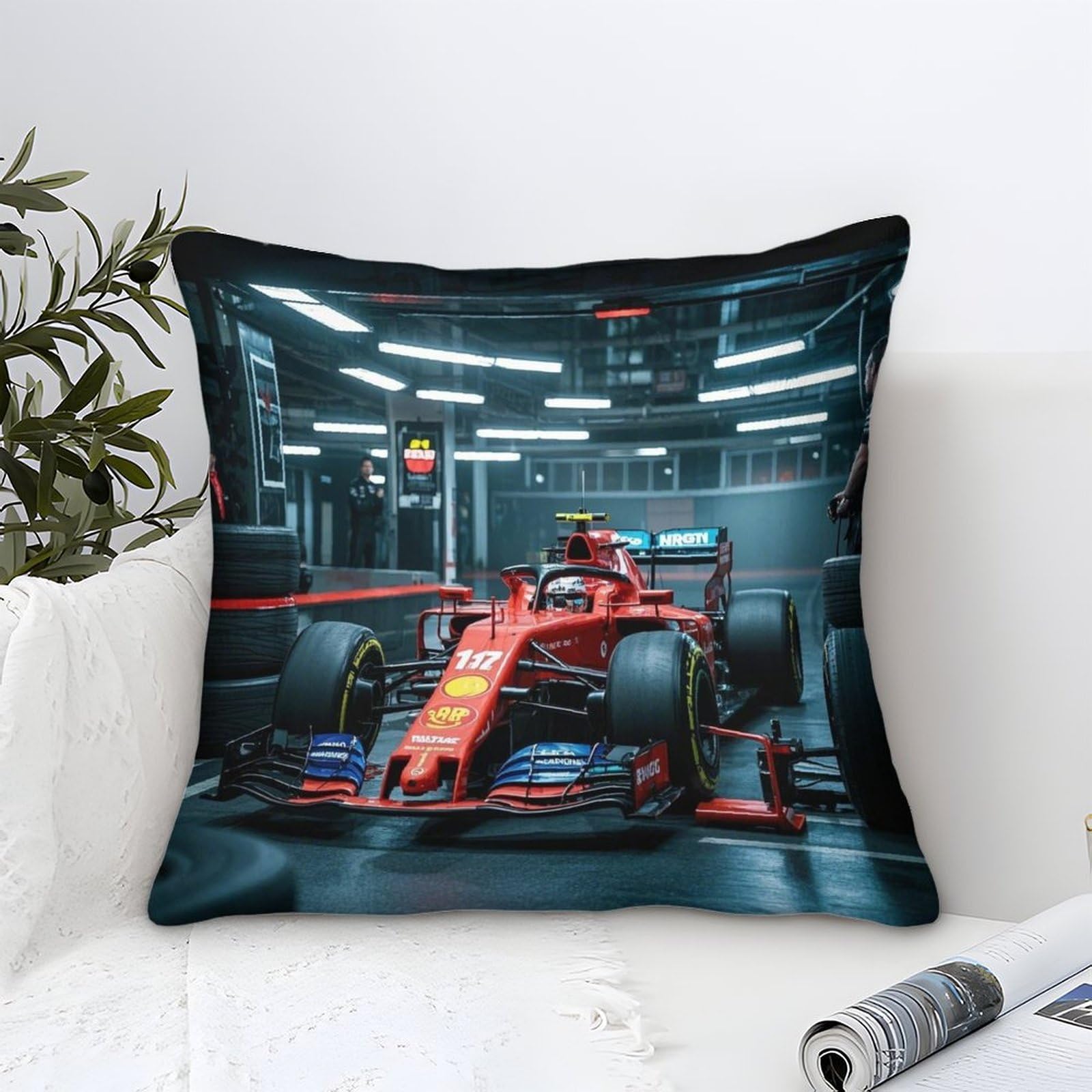 Xiaopangxy Formulaa Racing-10 40X40cm Cushion Cover Decor, Racing Car Pillowcases, Microfiber Formulaa Racing Themed Throw Pillow Case Pillow Cover For Sofa Couch Bedroom