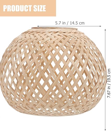 Miniatura 4 de Cabilock Lámpara colgante de bambú tejida grande, cubierta de luz colgante de arpillera, lámpara de techo rústica