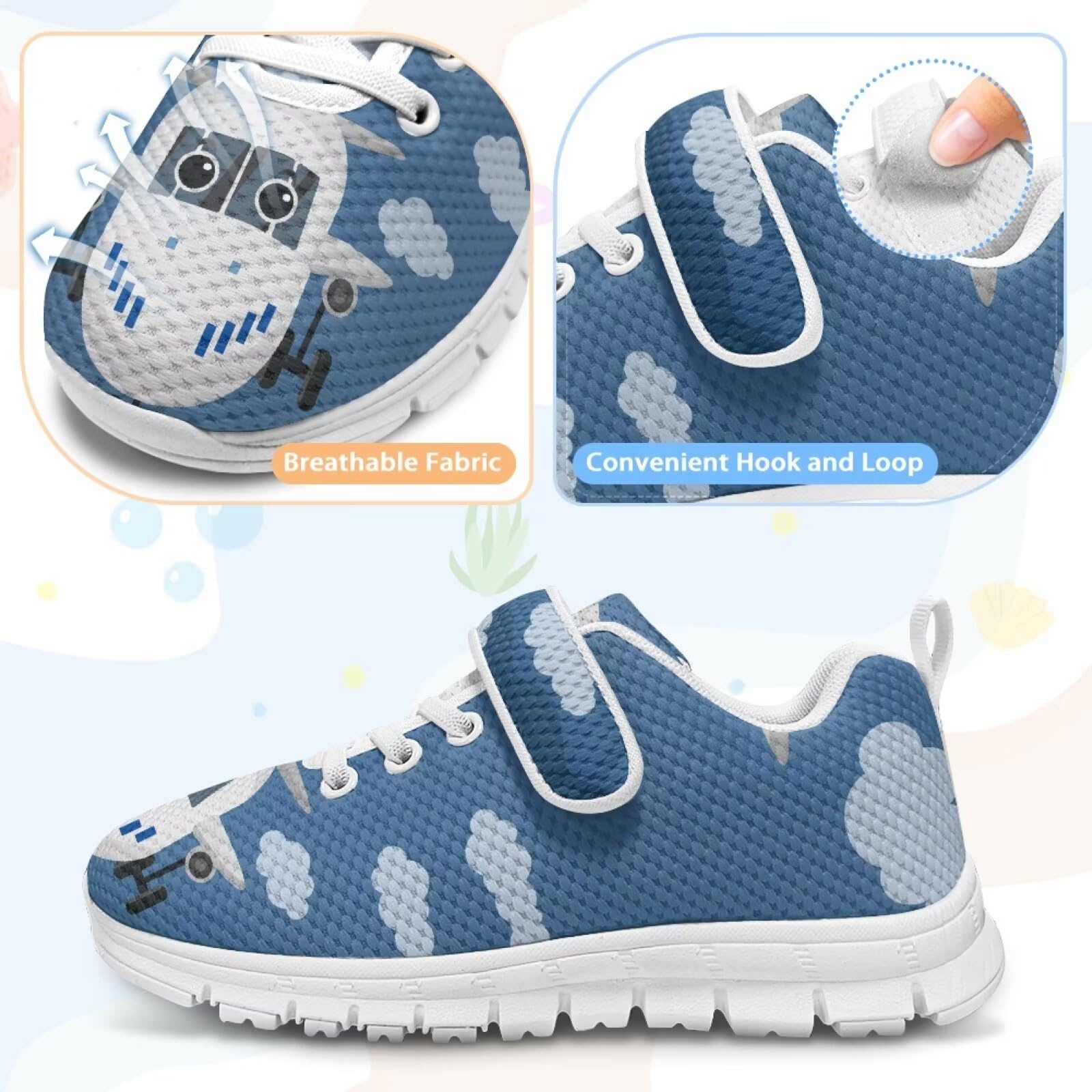 Zapatillas deportivas para niños, con hebilla única, fáciles de tocar, para correr, caminar, para niños y niñas, Avión, 33 EU