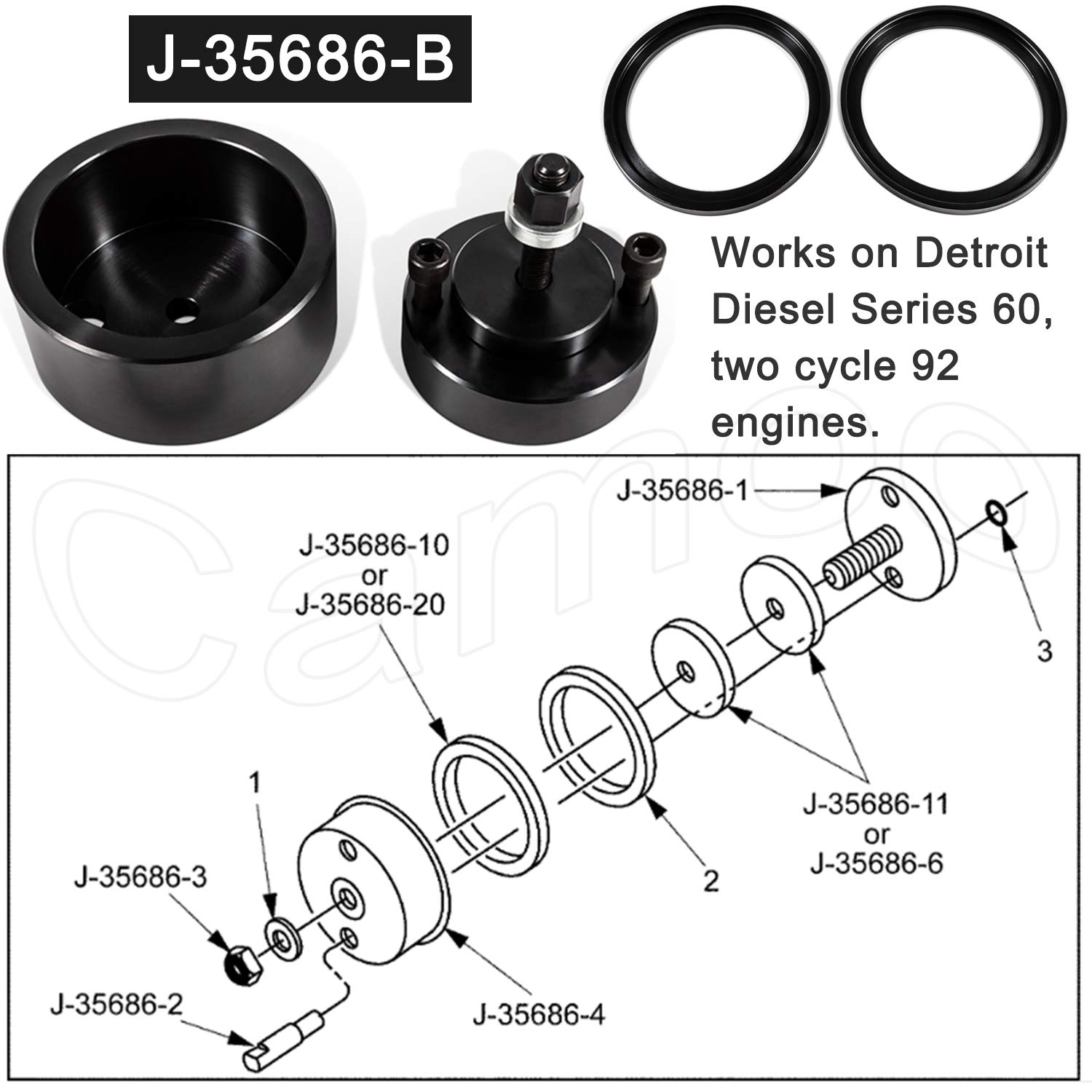 Camoo J B Front And Rear Crankshaft Seal And Wear Sleeve Installer Alt For Detroit Diesel Series 60 Two Cycle 92 Engines Amazon Sg Automotive
