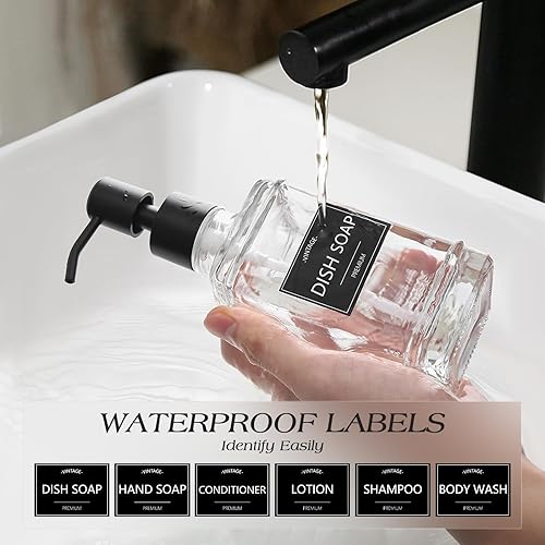 Miniatura 6 de Dispensador de jabón para fregadero de cocina, dispensador de jabón de cocina con soporte de esponja ajustable, juego de dispensador de manos y