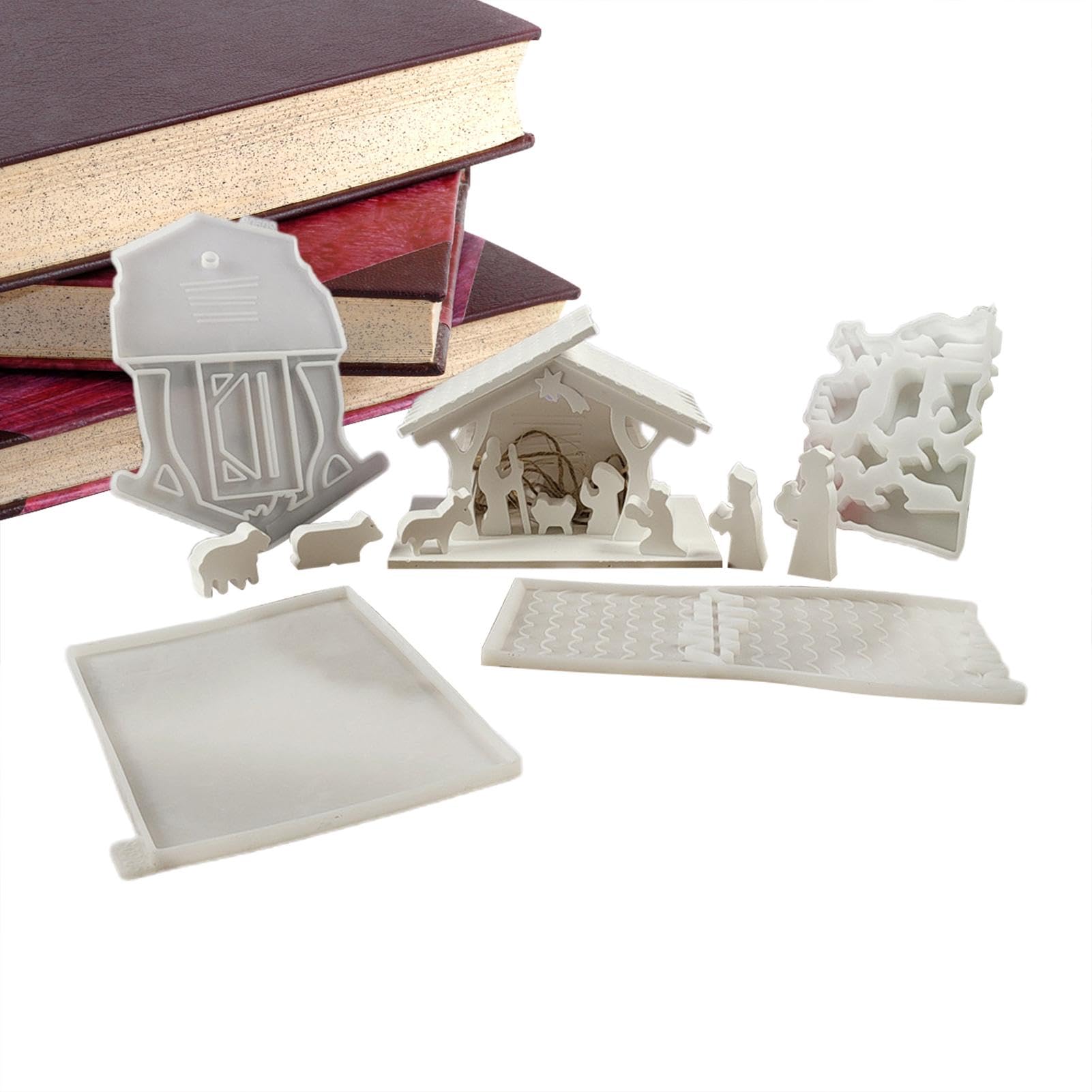 Moule en silicone crèche de Noël pour résine époxy de décoration sainte
