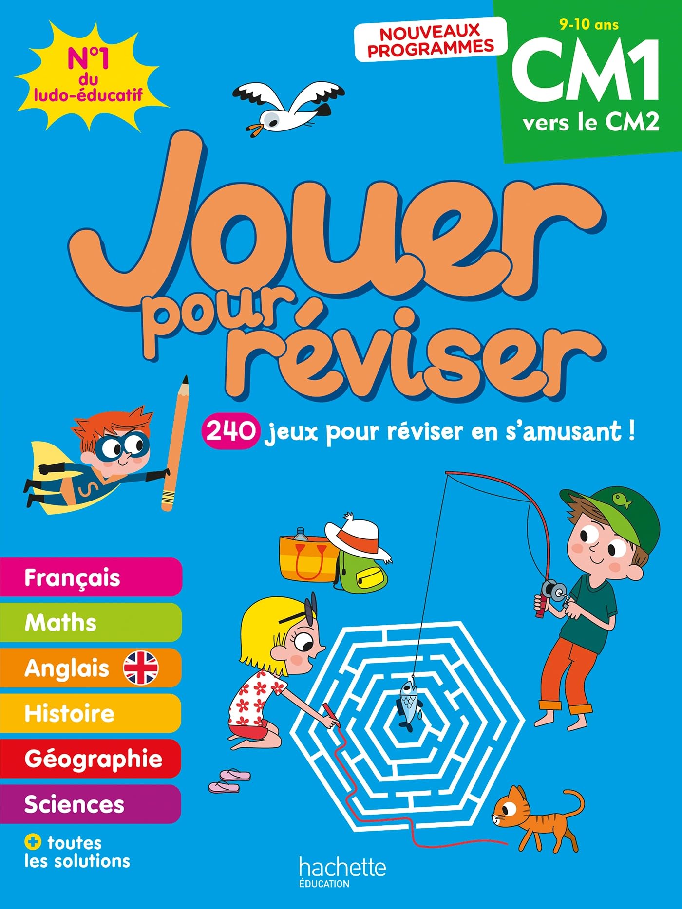 Jouer pour réviser - Du CM1 au CM2 - Cahier de vacances 2026: 240 jeux pour réviser en s'amusant ! Avec un crayon