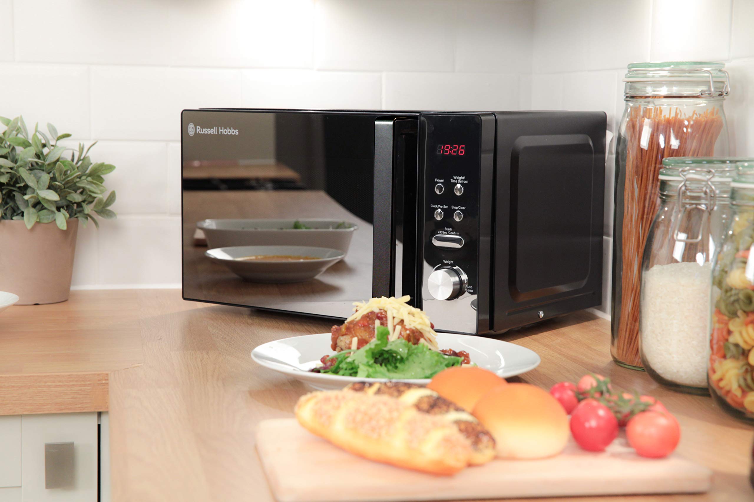 Russell Hobbs RHM2076B 20 Litre 800 W Black Digital Solo Microwave with 5 Power Levels