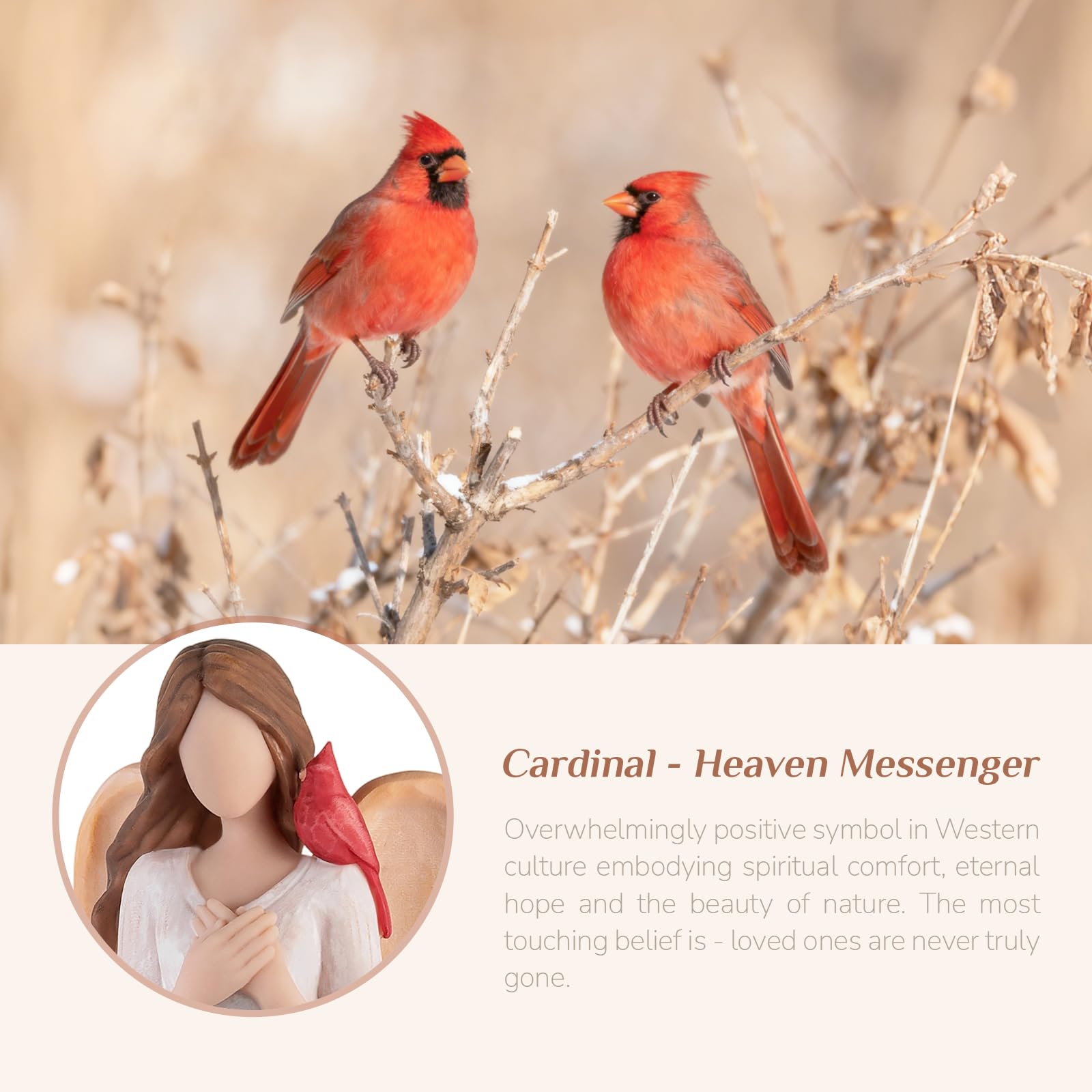 Storieme Cardinal Memorial Gifts for Women: Sympathy Gift for Loss of Loved One Mom Sister - Guardian Angel with Cardinal Home Decor