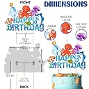 Zyozique 37 Piece Ocean Theme Party Decoration,Under The Sea Happy Birthday Paper Banner Balloons Cake and Cup Cake Toppers Kit, Underwater Animals Sign Party Supplies gallery image