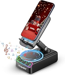Hupoaf Wireless Induction Speaker, Phone Speaker Amplifier with Colorful Ambient Light, Gifts for Men Women, Phone Stand S…