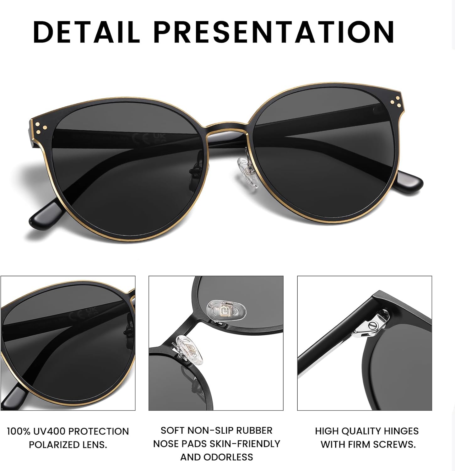 DUCO Trendy Round Mens Sunglasses Fashion Classic Polarized Sunglasses for Men UV400 Lens DC8235 - Image 4