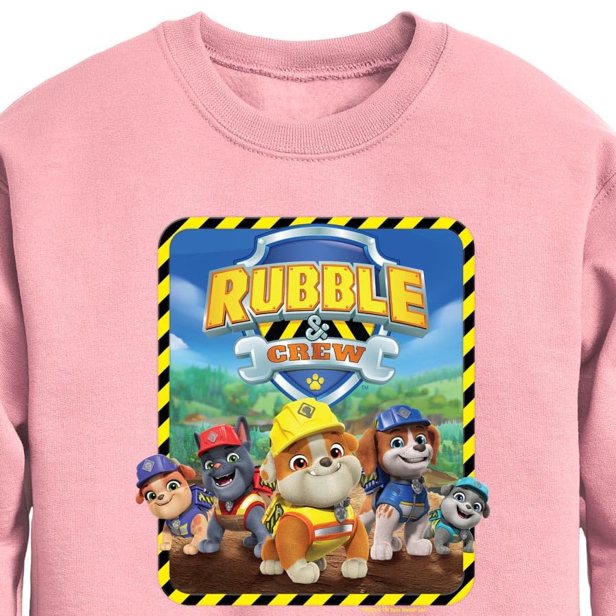 HYBRID APPAREL - Paw Patrol - Rubble & Crew - Toddler & Youth Crewneck Fleece Sweatshirt - Size 5T Mauve2