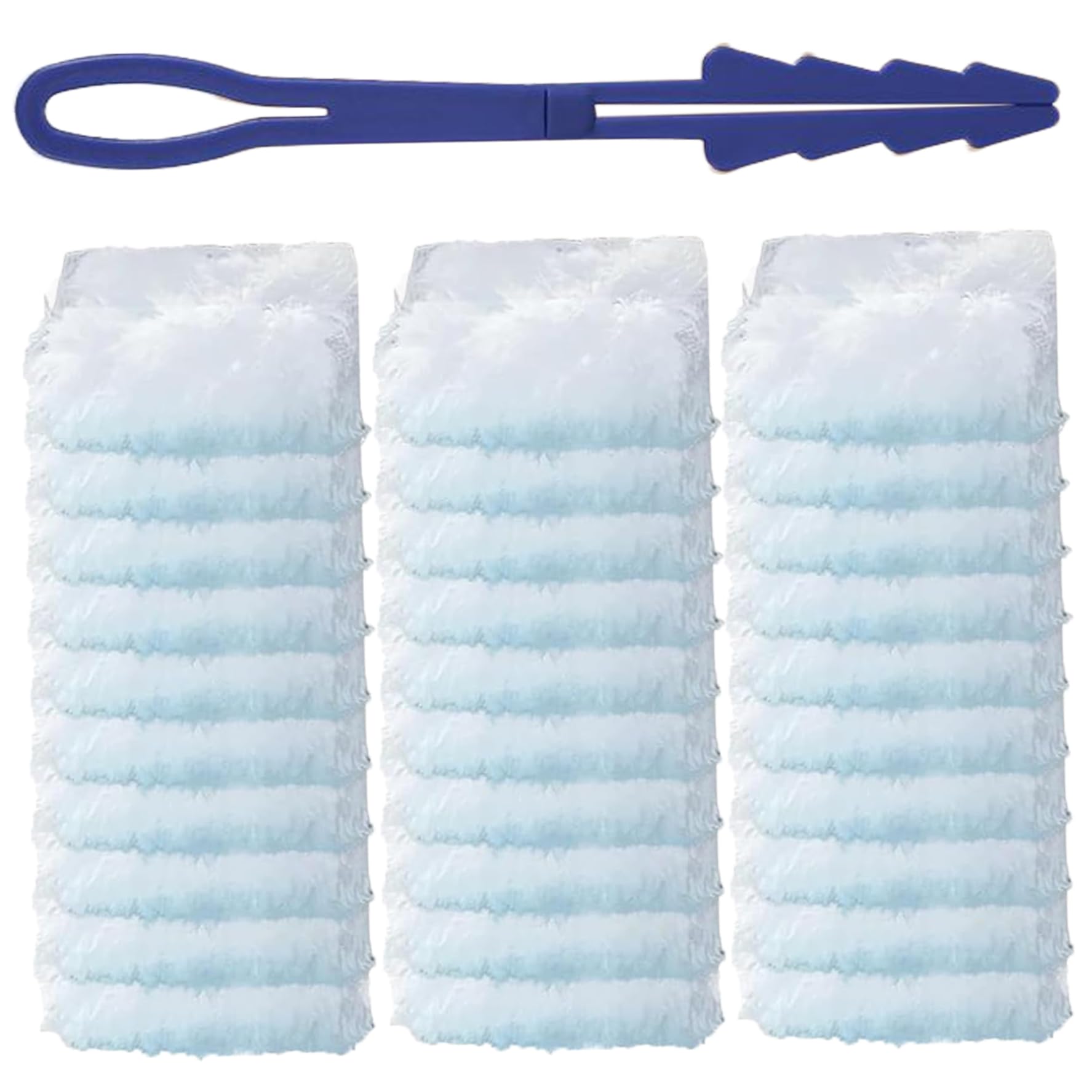 Porgeel 1Set Disposable Dusters for Cleaning Microfiber Fluffy Duster Refills with Foldable Handle Electrostatic Duster for Home Office Furniture Car Cleaning