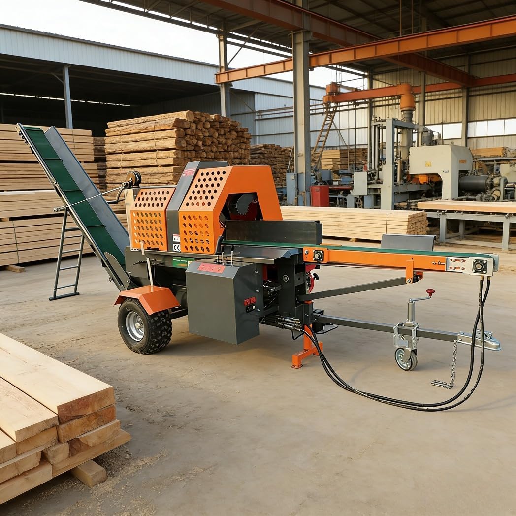 Heavy Duty Wood Splitter for Firewood, Compact Log Splitting Machine with Durable Steel Frame, Powerful and Easy to Operate for Home and Outdoor Use