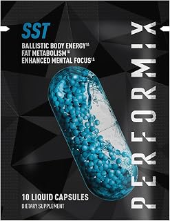 PERFORMIX SST Thermogenic Supplement - 10 Capsules - Focus, Energy Booster for Men & Women - TeaCrine, Caffeine, Sensoril, Vitamin B12
