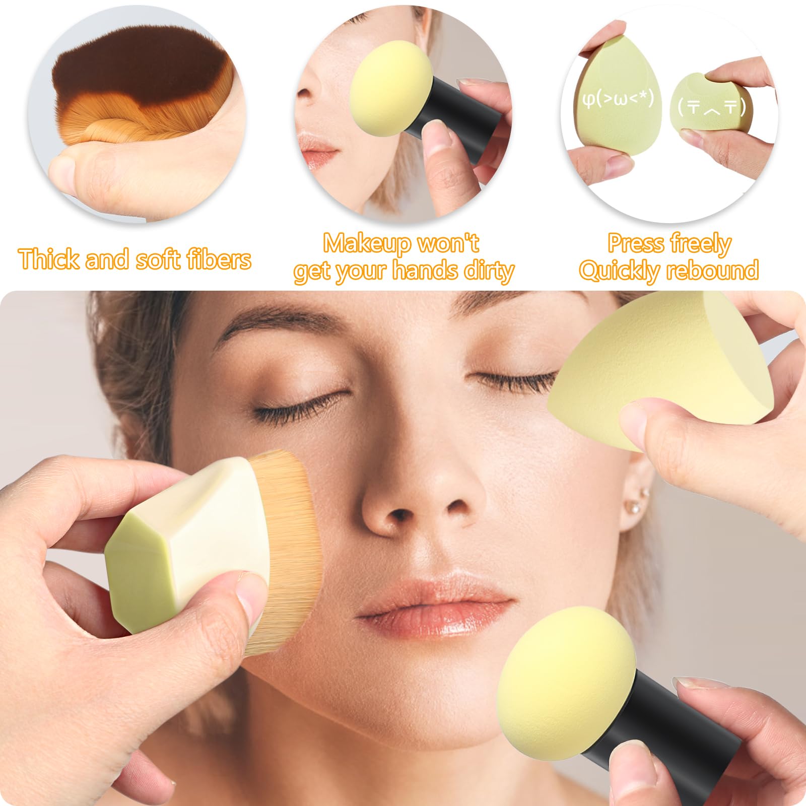 SruidyLady 4-Piece Reusable Makeup Sponge Set, Beauty Sponge for Liquid Foundation Powder & Sunscreen - Image 4