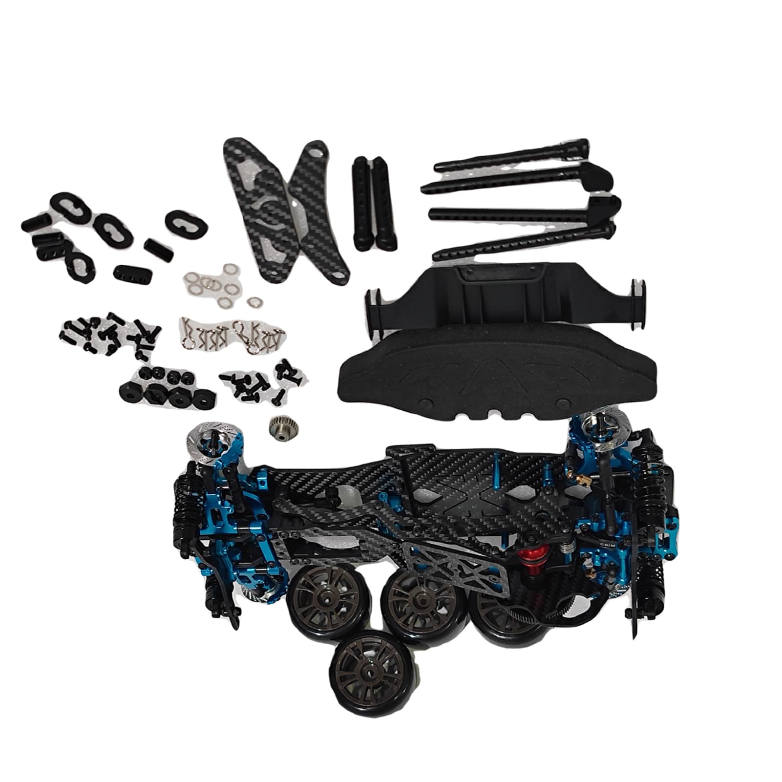 1 pz Forte Telaio Auto In Fibra di Carbonio Per D5 1/10 Veicoli On-Road Blu RC Accessori Auto Parti di Ricambio RC Aggiornamento parte