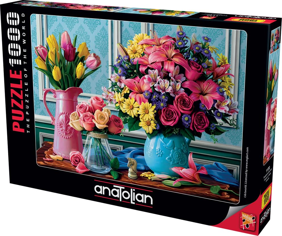 Anatolian Puzzle - Flores en Jarrones, Rompecabezas de 1000 Piezas, Modelo 1130 miniatura 2
