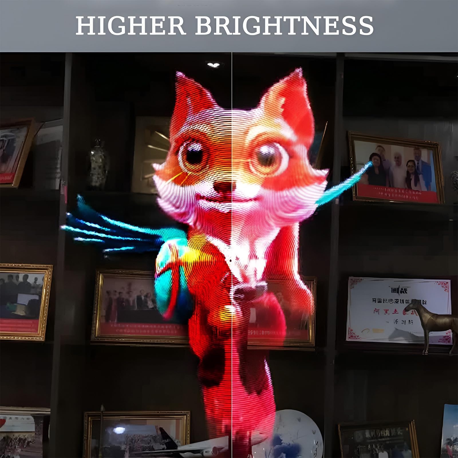 Wentylator Do Projektora Holograficznego 14 Cm 3d, 128 Wentylatorów Z Hologramem Led, Projektor Reklamowy Do Reklamy, Wystawy, Sklepu, Baru