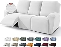 Vista 16 de JIVINER Fundas de sofá reclinable de 8 piezas, fundas elásticas de jacquard para sofá reclinable, fundas para sala de estar, protector suave de 3