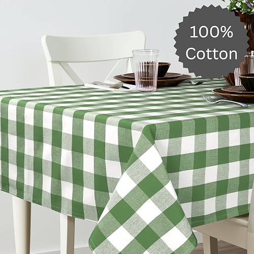 Miniatura 2 de Urbana Cotton Mantel cuadrado clásico a cuadros de búfalo atemporal para comedor elegante, duradero, lavable y versátil, perfecto para fiestas y