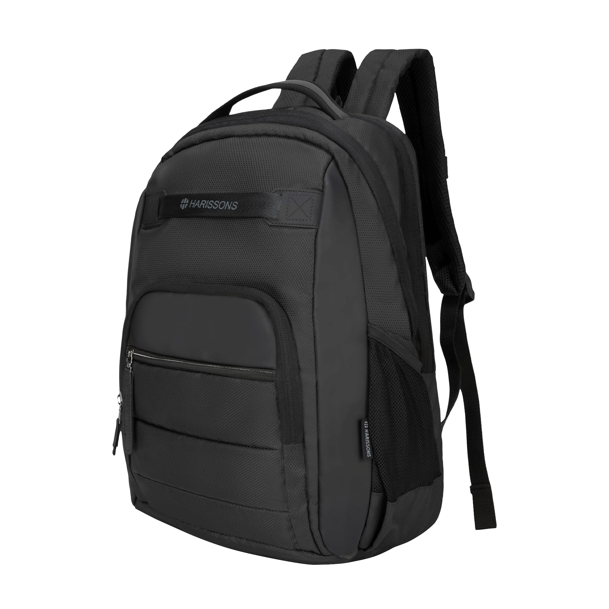 HARISSONS Prizma Laptop Backpack | 35L | Durable & Travel-Ready | Elevated Laptop Protection | Office, Travel & Daily Commute (Black)