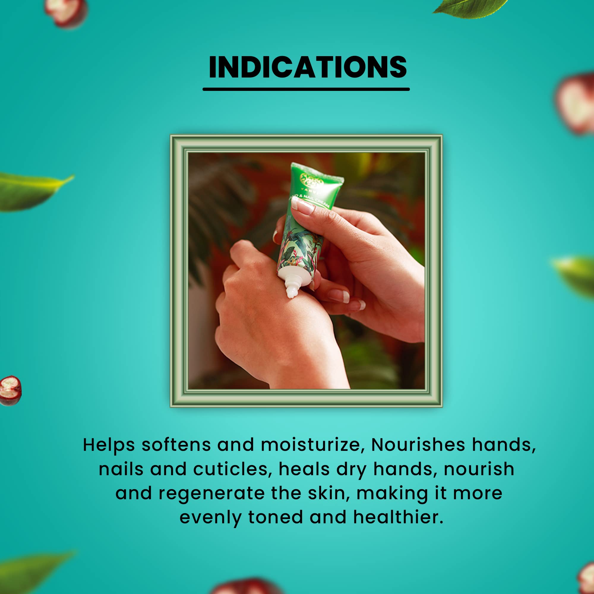 Yahvi Hand And Nail Cream Tea Tree & Kokum | Hand Cream For Dry And Rough Hands, Cuticle Cream & For Nail Care | Ayurvedic Hand Cream For Women | All Skin Types | Paraben-free & Cruelty-free | 30 Ml - Image 4 thumbnail