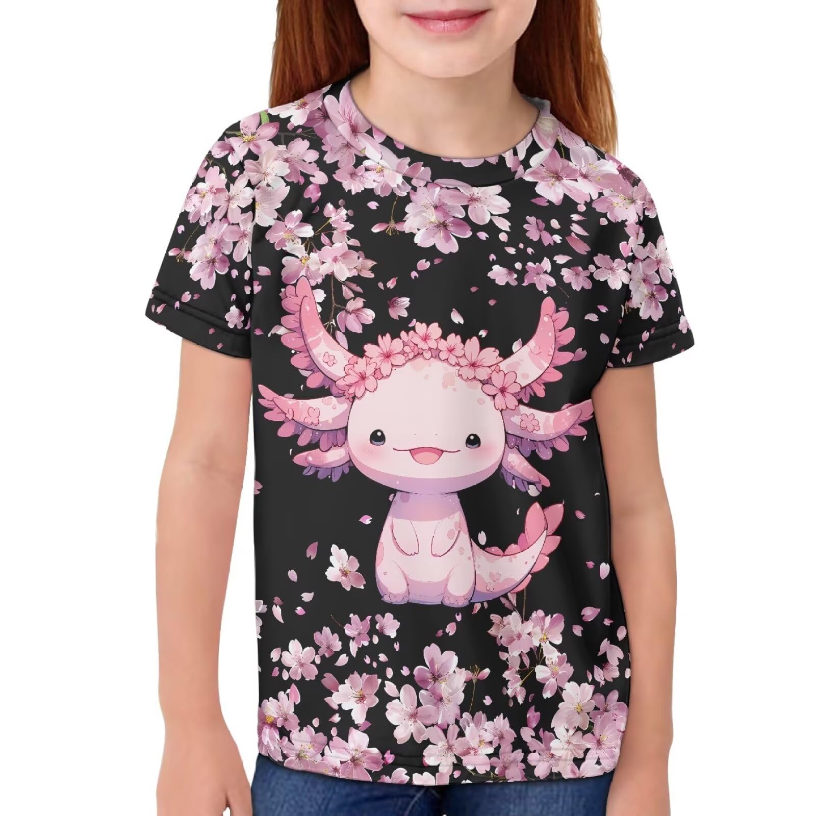 JEOCODY Boys Girls Graphic Tees Funny 3D Printed Short Sleeve T-Shirts 3-16T