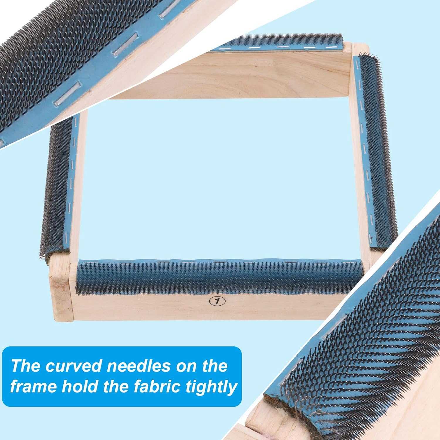 PATIKIL 9.8 x 9.8 Punch Needle Frame, Beech Wood Square Rug Hooking Embroidery Frame with Frame Flannel Cover for Cross Stitch DIY Art Crafts, Pink