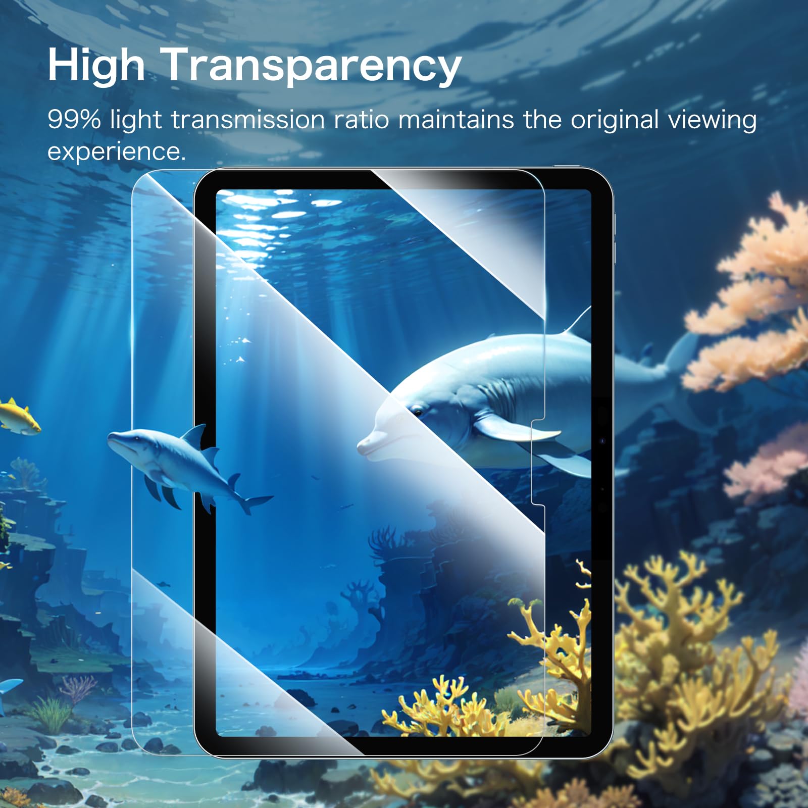 FINTIE 2-Pack Screen Protector for iPad Air 11-inch M3 (2025) / iPad Air 11-inch M2 (2024), Anti Scratch Premium HD Clear 9H Hardness Tempered Glass Screen Protector