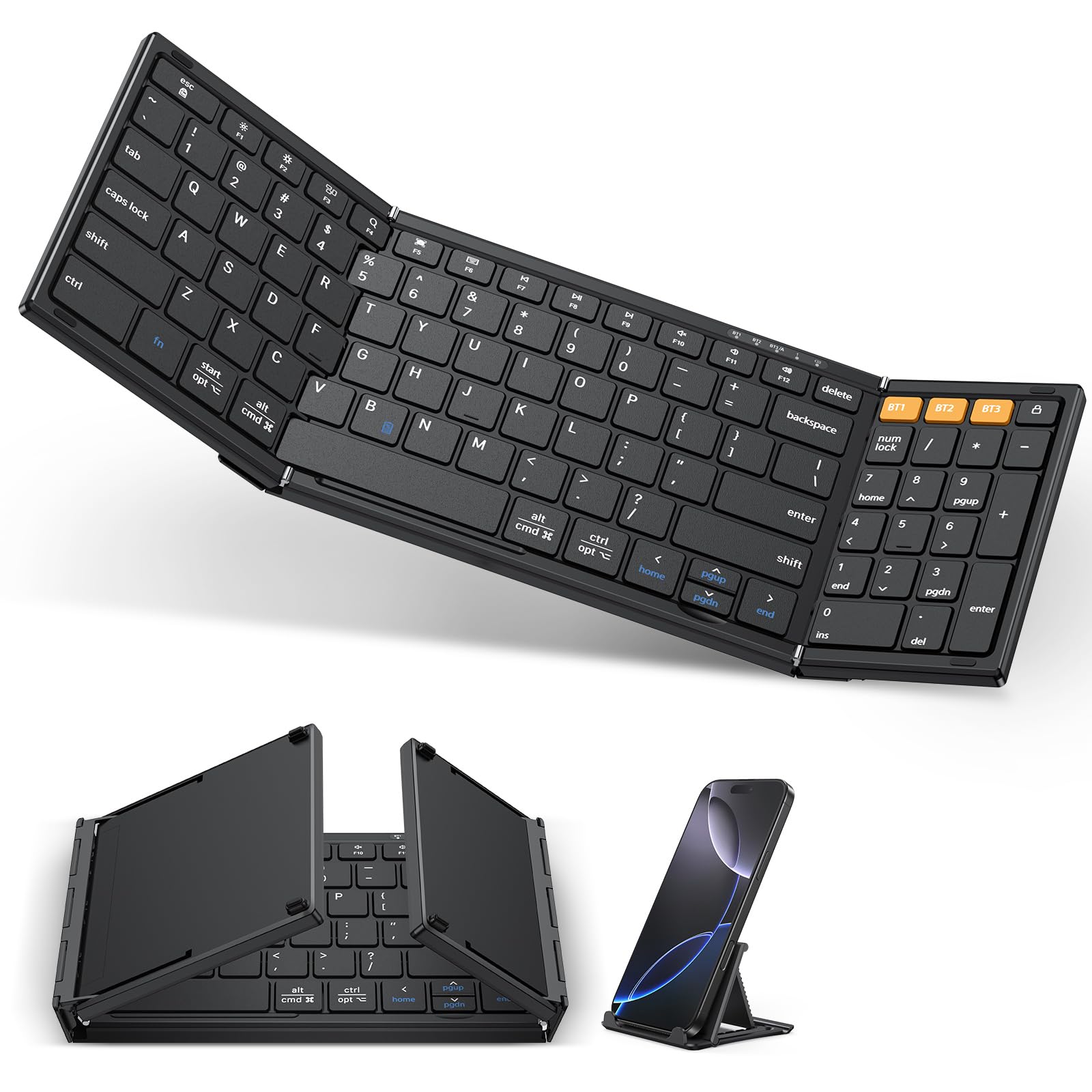Amazon.com: OMOTON Foldable Bluetooth Keyboard Supports Up to 3