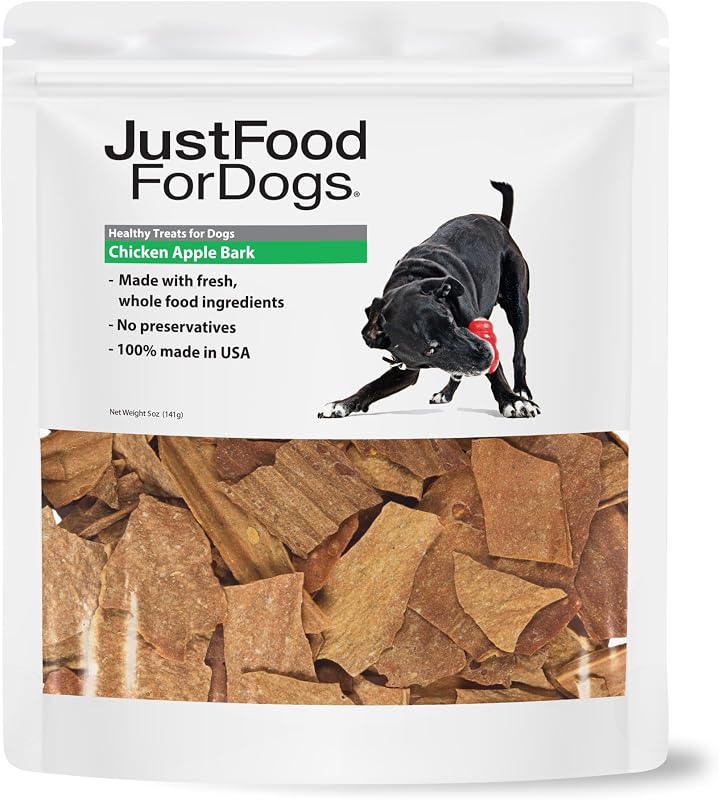 Petisco de carne seca para cães com frango e maçã JustFoodForDogs, ingredientes limitados, 142 g