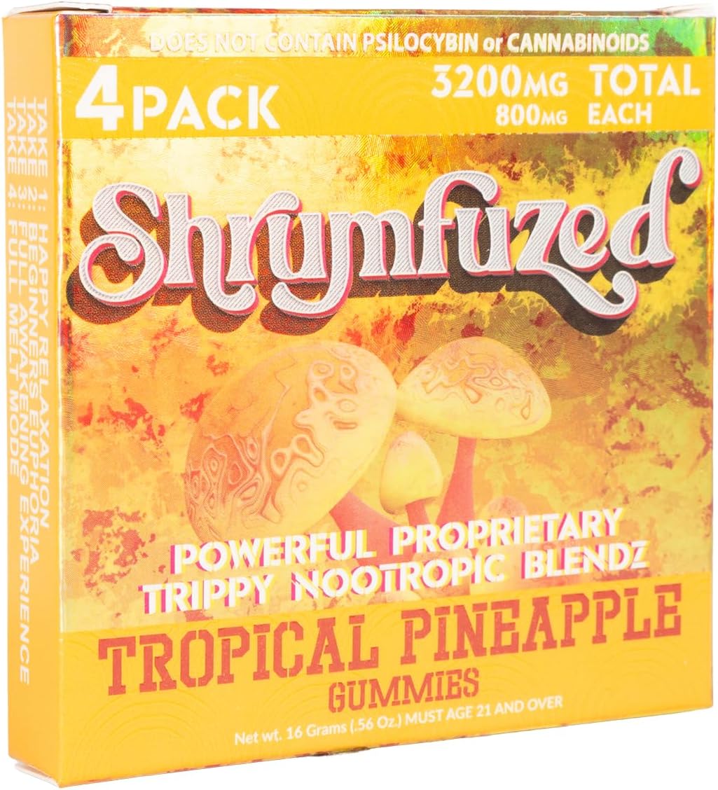 Proprietary Nootropic Gummy 3200mg - Lion's Mane, Reishi, Chaga, and Cordycep Nootropic Tripee Mushroom Blend (4, Tropical Pineapple) - Image 2