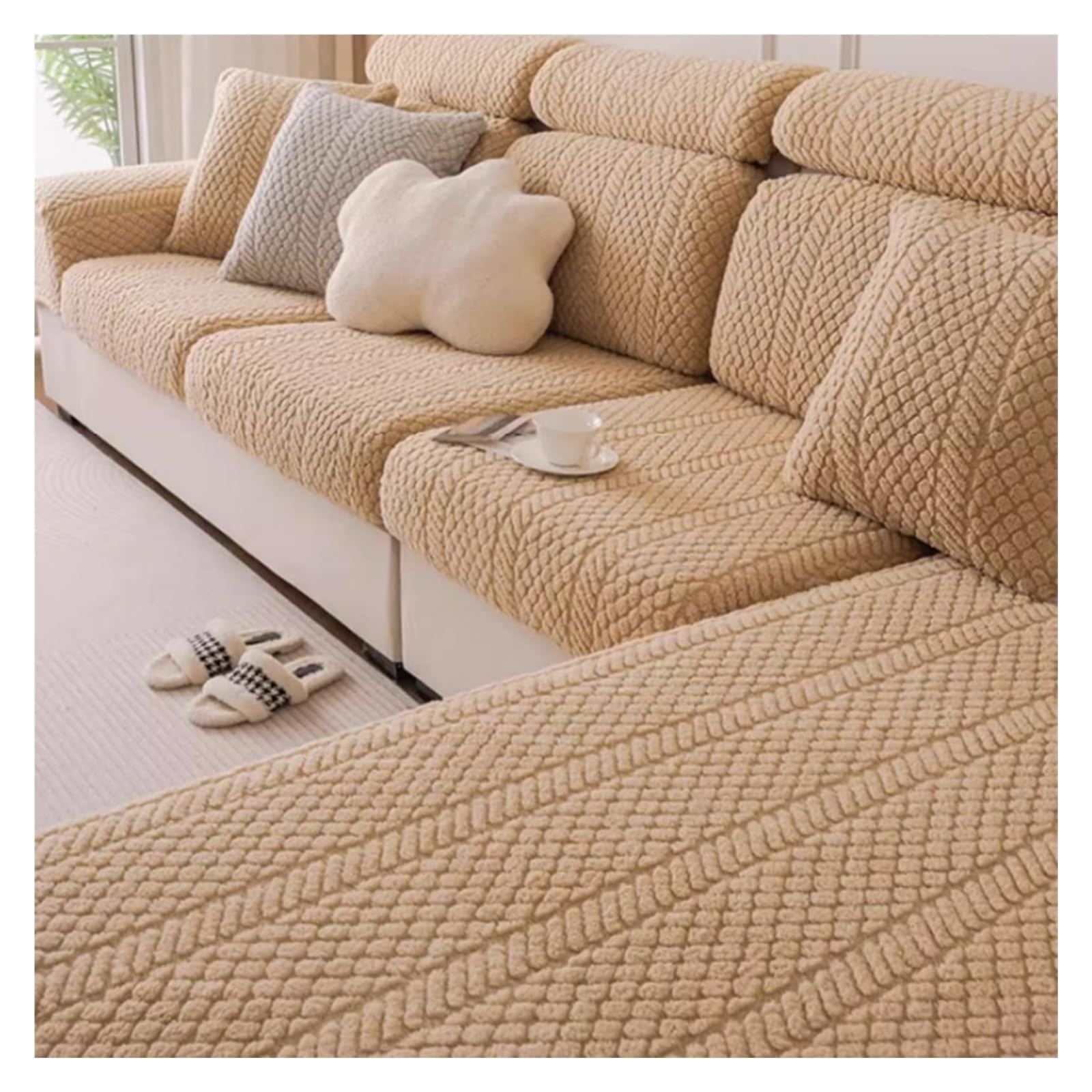 Housse de coussin de canapé d'hiver en velours épais Style 3 dossier S