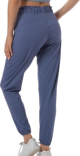 Miniatura 4 de Kcutteyg Pantalones deportivos para mujer con bolsillos, ligeros, de secado rápido, pantalones deportivos suaves para gimnasio, yoga, correr